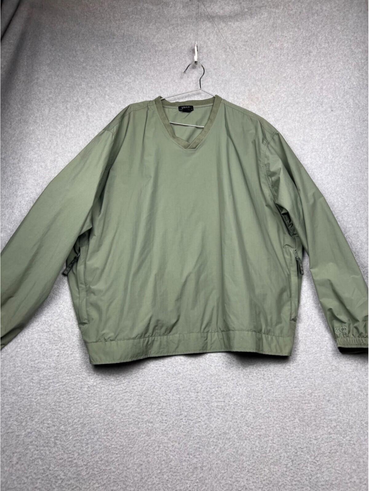 Izod Xfg Golf Pullover Windbreaker Nylon Mens Xl Lightweight Green Outdoor